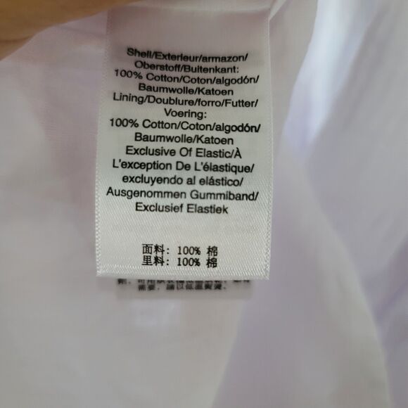 DKNY Cotton Gauze Smocked-Bodice white Maxi Dress size L sleevesless 100% cotton - Picture 10 of 12